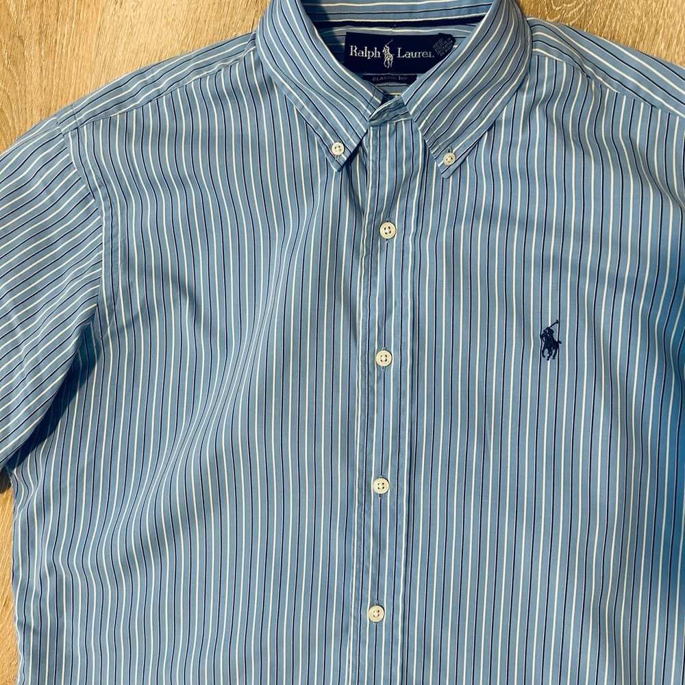 Ralph Lauren Light Blue Multi-Striped Button-Down Shirt